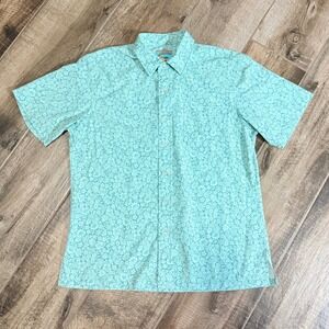 Reyn Spooner Joe Kealoha Mens Seafoam Green Floral Hibiscus Aloha Shirt,M